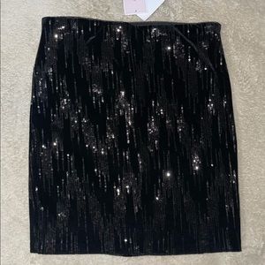 NWT Velvet Mini Skirt with Sequins